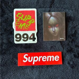 Supreme Sticker Trio - Red, Black, and Green